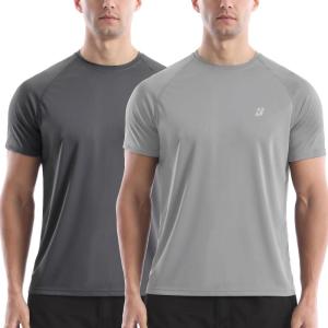 imageRoadbox Mens Rash Guard Short Sleeve UPF 50 UV Sun Protection Swim Shirts Quick Dry Lightweight Water Surf Beach TShirtDark Graygray
