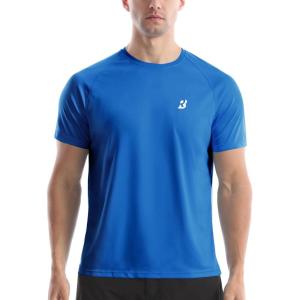 imageRoadbox Mens Rash Guard Short Sleeve UPF 50 UV Sun Protection Swim Shirts Quick Dry Lightweight Water Surf Beach TShirtLake Blue