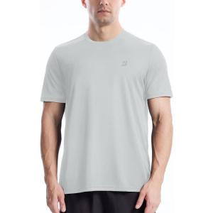 imageRoadbox Mens Rash Guard Short Sleeve UPF 50 UV Sun Protection Swim Shirts Quick Dry Lightweight Water Surf Beach TShirtLight Gray