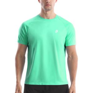 imageRoadbox Mens Rash Guard Short Sleeve UPF 50 UV Sun Protection Swim Shirts Quick Dry Lightweight Water Surf Beach TShirtSeagrass Green