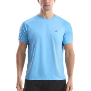 imageRoadbox Mens Rash Guard Short Sleeve UPF 50 UV Sun Protection Swim Shirts Quick Dry Lightweight Water Surf Beach TShirtShort Sleeveblue