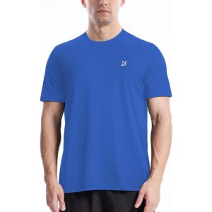 imageRoadbox Mens Rash Guard Short Sleeve UPF 50 UV Sun Protection Swim Shirts Quick Dry Lightweight Water Surf Beach TShirtTurquoise Blue