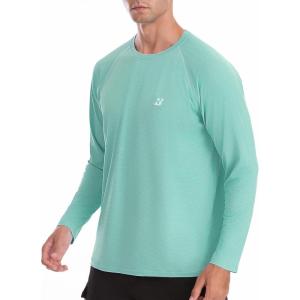 imageRoadbox Mens UPF 50 Rash Guard Long Sleeve Cool Dry UV Sun Protection Water TShirts Lightweight Fishing Hiking ShirtsBean Green