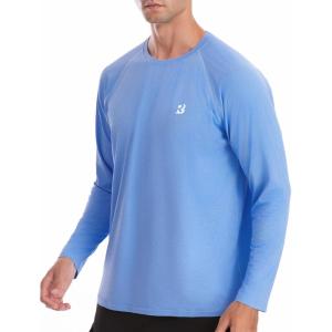 imageRoadbox Mens UPF 50 Rash Guard Long Sleeve Cool Dry UV Sun Protection Water TShirts Lightweight Fishing Hiking ShirtsUltramarine