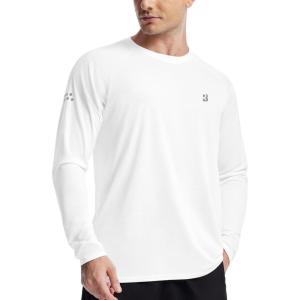 imageRoadbox Mens UPF 50 Swim Rash Guard Long Sleeve UV Sun Protection SPF Water Shirts Quick Dry for Outdoor Fishing Hiking02white