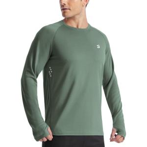 imageRoadbox Mens UPF 50 Swim Rash Guard Long Sleeve UV Sun Protection SPF Water Shirts Quick Dry for Outdoor Fishing HikingBean Green
