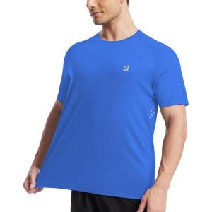 imageRoadbox Mens UPF 50 Swim Rash Guard Short Sleeve UV Sun Protection Workout Athletic Shirts Quick Dry Gym Running Tee TopsLake Orchid