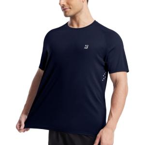 imageRoadbox Mens UPF 50 Swim Rash Guard Short Sleeve UV Sun Protection Workout Athletic Shirts Quick Dry Gym Running Tee TopsNavy Blue