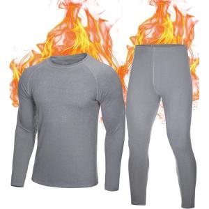 imageThermal Underwear for Men Fleece Lined Long Johns Base Layer Ski Thermals Top and Bottom Set for Extreme Cold Weather WinterSoft Gray