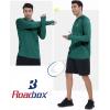 imageRoadbox UPF 50 Mens Long Sleeve Fishing Shirts Sun Protection Athletic Hoodies with Pocket Outdoor Running Rash GuardHeathered Green