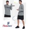 imageRoadbox UPF 50 Mens Long Sleeve Fishing Shirts Sun Protection Athletic Hoodies with Pocket Outdoor Running Rash GuardLight Floral Grey