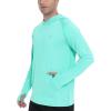 imageRoadbox UPF 50 Mens Long Sleeve Fishing Shirts Sun Protection Athletic Hoodies with Pocket Outdoor Running Rash GuardLight Flower Grey Green