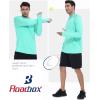 imageRoadbox UPF 50 Mens Long Sleeve Fishing Shirts Sun Protection Athletic Hoodies with Pocket Outdoor Running Rash GuardLight Flower Grey Green