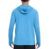 imageRoadbox UPF 50 Mens Long Sleeve Fishing Shirts Sun Protection Athletic Hoodies with Pocket Outdoor Running Rash GuardLight Heather Blue