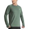 imageRoadbox Mens UPF 50 Swim Rash Guard Long Sleeve UV Sun Protection SPF Water Shirts Quick Dry for Outdoor Fishing HikingVerdant Bean