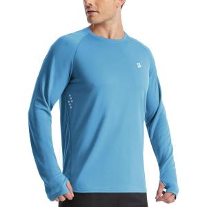 imageRoadbox Mens UPF 50 Swim Rash Guard Long Sleeve UV Sun Protection SPF Water Shirts Quick Dry for Outdoor Fishing HikingLake Orchid