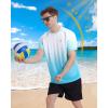imageRoadbox Mens Swim Shirts Short Sleeve UPF 50 UV Sun Protection SPF Rash Guard Quick Dry Surf Water Beach Fishing T ShirtBlue White Gradient