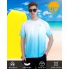 imageRoadbox Mens Swim Shirts Short Sleeve UPF 50 UV Sun Protection SPF Rash Guard Quick Dry Surf Water Beach Fishing T ShirtBlue White Gradient