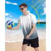 imageRoadbox Mens Swim Shirts Short Sleeve UPF 50 UV Sun Protection SPF Rash Guard Quick Dry Surf Water Beach Fishing T ShirtGray White Gradient