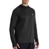 imageRoadbox Mens UPF 50 Fishing Shirt Long Sleeve UV Sun Protection Hoodies Quick Dry Rash Guard for Hiking Outdoor WorkingStyle 1black