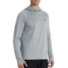 imageRoadbox Mens UPF 50 Fishing Shirt Long Sleeve UV Sun Protection Hoodies Quick Dry Rash Guard for Hiking Outdoor WorkingStyle 1eco Gray