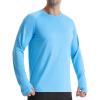 imageRoadbox Mens UPF 50 UV Sun Protection Shirts Outdoor Long Sleeve SPF Rash Guard for Fishing Hiking Swimming RunningAzure