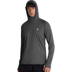 imageRoadbox Mens UPF 50 Fishing Shirt Long Sleeve UV Sun Protection Hoodies Quick Dry Rash Guard for Hiking Outdoor WorkingStyle 1dark Gray