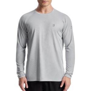imageRoadbox Mens UPF 50 UV Sun Protection Shirts Outdoor Long Sleeve SPF Rash Guard for Fishing Hiking Swimming RunningAsh Grey