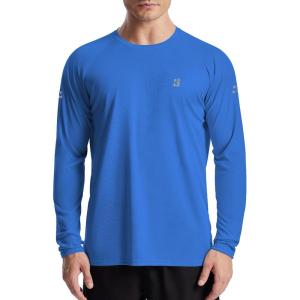 imageRoadbox Mens UPF 50 UV Sun Protection Shirts Outdoor Long Sleeve SPF Rash Guard for Fishing Hiking Swimming RunningSapphire Blue