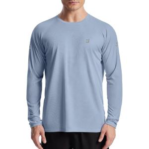 imageRoadbox Mens UPF 50 UV Sun Protection Shirts Outdoor Long Sleeve SPF Rash Guard for Fishing Hiking Swimming RunningSlate Blue