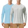 imageSize L Mens 2 Pack UPF 50 Fishing Shirts Long Sleeve UV Sun Protection Tops