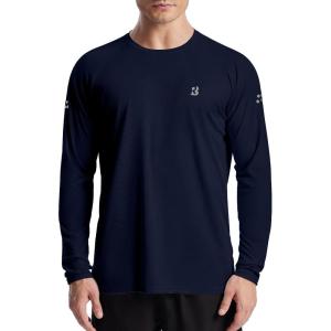 imageRoadbox Mens UPF 50 UV Sun Protection Shirts Outdoor Long Sleeve SPF Rash Guard for Fishing Hiking Swimming RunningNavy Blue