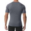 imageRoadbox Compression Shirt Men Short Sleeve Cool Dry Base Layer Athletic Undershirts Workout TShirt for Sports Gym RunningDark Gray