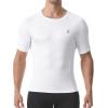 imageRoadbox Compression Shirt Men Short Sleeve Cool Dry Base Layer Athletic Undershirts Workout TShirt for Sports Gym RunningWhite