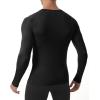 imageRoadbox Mens Compression Shirt Cool Dry Long Sleeve Workout Shirts Running Athletic Football Gym Base Layer Tops UPF 50Black