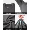 imageRoadbox Mens Compression Shirt Cool Dry Long Sleeve Workout Shirts Running Athletic Football Gym Base Layer Tops UPF 50Cement Ash