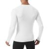 imageRoadbox Mens Compression Shirt Cool Dry Long Sleeve Workout Shirts Running Athletic Football Gym Base Layer Tops UPF 50White