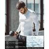 imageRoadbox Mens Compression Shirt Cool Dry Long Sleeve Workout Shirts Running Athletic Football Gym Base Layer Tops UPF 50White