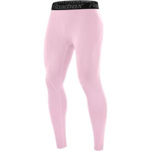 imageRoadbox Mens Compression Pants Running Tights Performance Sports Workout Leggings Athletic Base Layer for Gym BasketballLight Pink