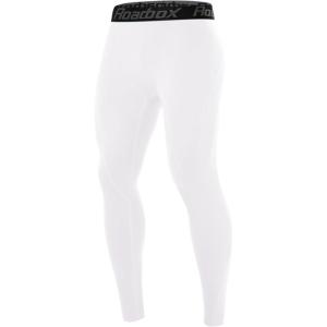 imageRoadbox Mens Compression Pants Running Tights Performance Sports Workout Leggings Athletic Base Layer for Gym BasketballWhite