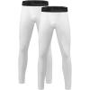 imageRoadbox 2 Pack Boys Compression Pants Base Layer Underwear Youth Quick Dry Spandex Tights Leggings for Running Football2packwhite