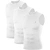 imageRoadbox 3 Pack Mens Sleeveless Compression Shirt Cool Dry Athletic Workout Tank Top Sports Running Gym Base Layer Shirts3 Pack White  White  White