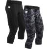 imageRoadbox 2 Pack Mens 34 Compression Pants Athletic Basketball Workout Tights Leggings Sport Running Spandex Base LayerBlack02camo02