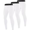 imageRoadbox 3 Pack Compression Pants Men Performance Running Workout Sports Leggings Gym Basketball Athletic Tights Base Layer3packwhitewhitewhite