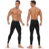 imageRoadbox 2 Pack Mens Compression Pants Quick Dry Running Tights Workout Leggings Athletic Base Layer for Gym Football YogaBlackblackred