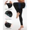 imageRoadbox 2 Pack Mens Compression Pants Quick Dry Running Tights Workout Leggings Athletic Base Layer for Gym Football YogaBlackblackred