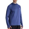 imageRoadbox Mens UPF 50 Fishing Shirt Long Sleeve UV Sun Protection Hoodies Quick Dry Rash Guard for Hiking Outdoor WorkingStyle 1deep Sea Blue