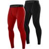 imageRoadbox 2 Pack Mens Compression Pants Quick Dry Running Tights Workout Leggings Athletic Base Layer for Gym Football YogaBlacktomato Red
