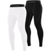 imageRoadbox 2 Pack Mens Compression Pants Quick Dry Running Tights Workout Leggings Athletic Base Layer for Gym Football YogaBlackwhite