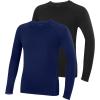 imageRoadbox Boys Compression Thermal Shirt  12 Pack Youth Long Sleeve Fleece Base Layer Undershirts Football BaseballNavy Blueblack